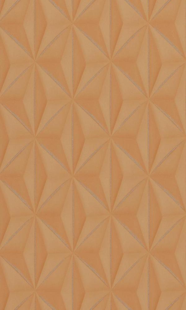 Copper Delusional Star-like Geometric Wallpaper R2923