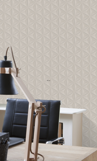 Cream Triad Geometric Commercial Wallpaper C7006