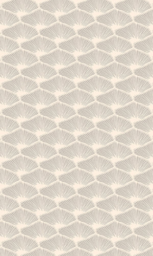Crème Minimalist Art Deco Fan Geometric Wallpaper R8121
