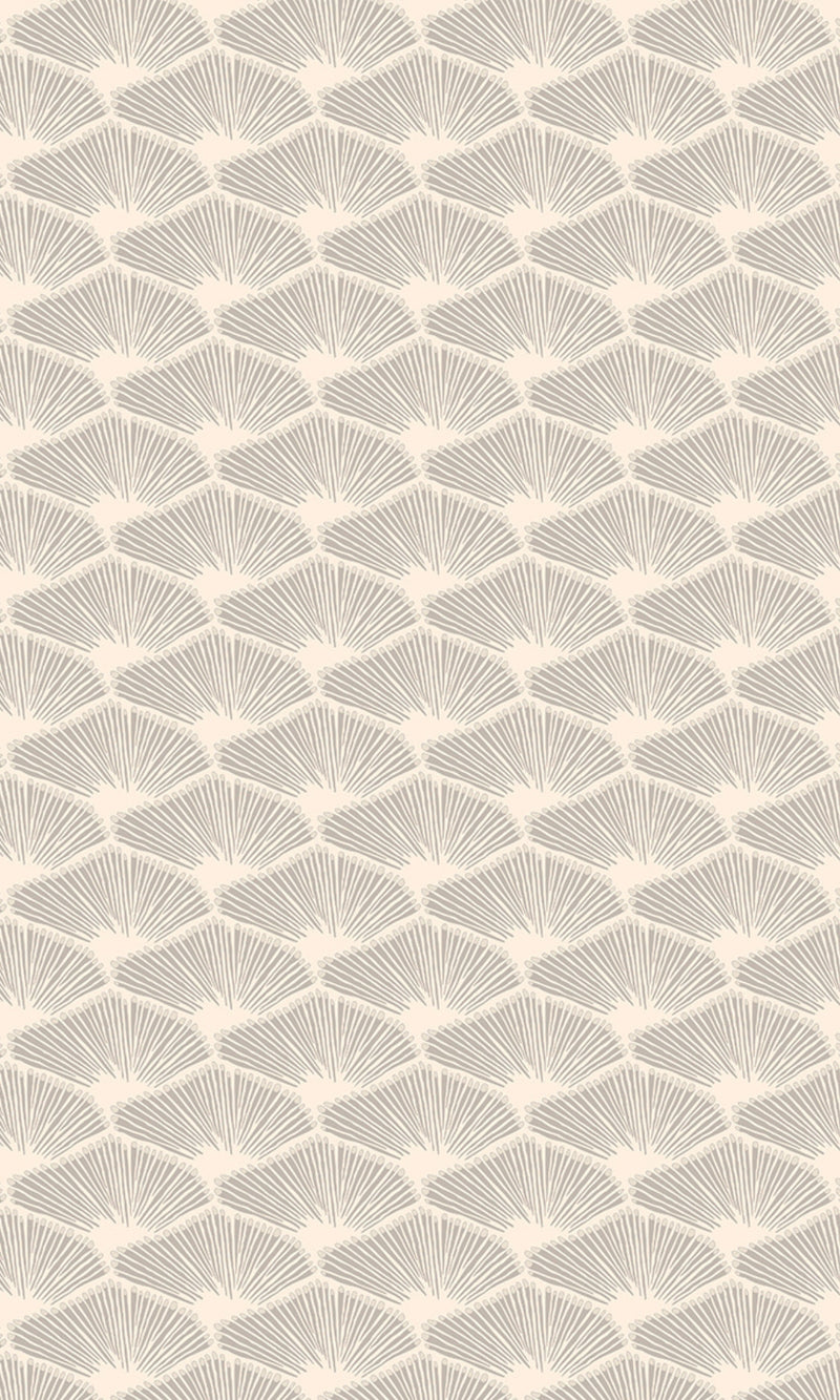 Crème Minimalist Art Deco Fan Geometric Wallpaper R8121