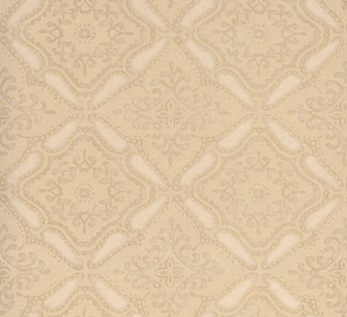 Damask Traditional Classic Floral Vintage Beige and White R4462