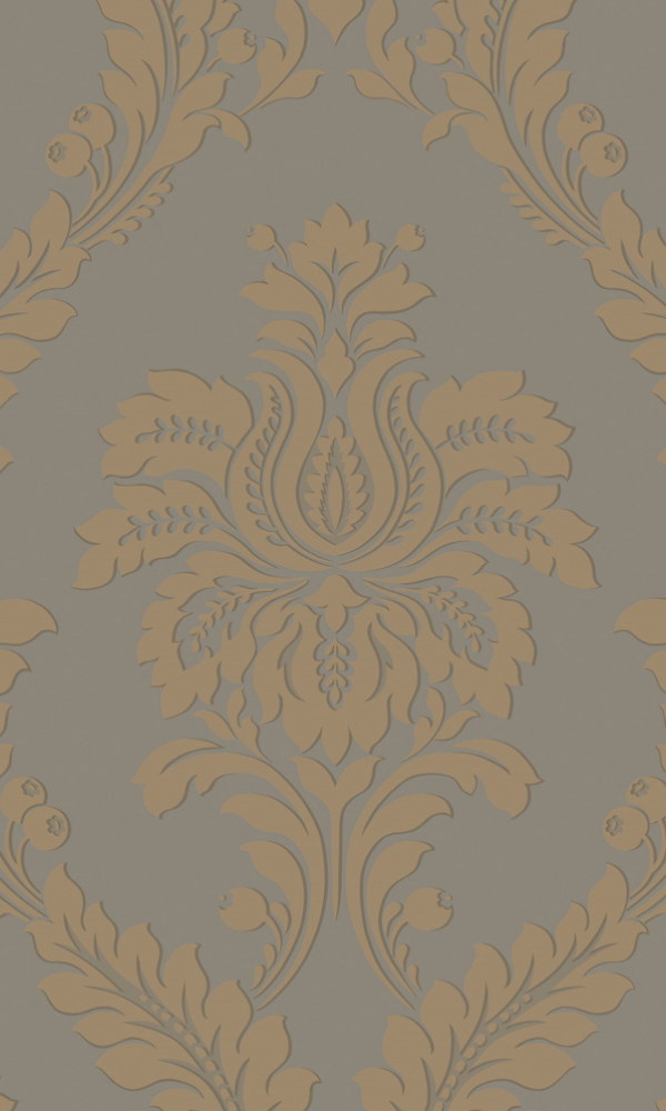 Damask Classic Traditional Glittered Taupe Splendid Wallpaper R3731