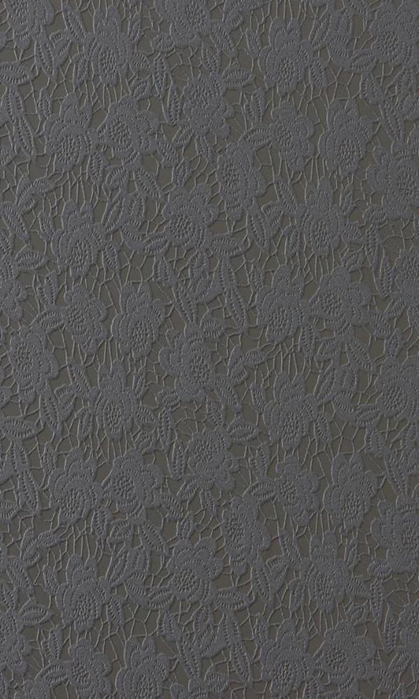 Dark Grey Floral Traditional Wallpaper SR1799