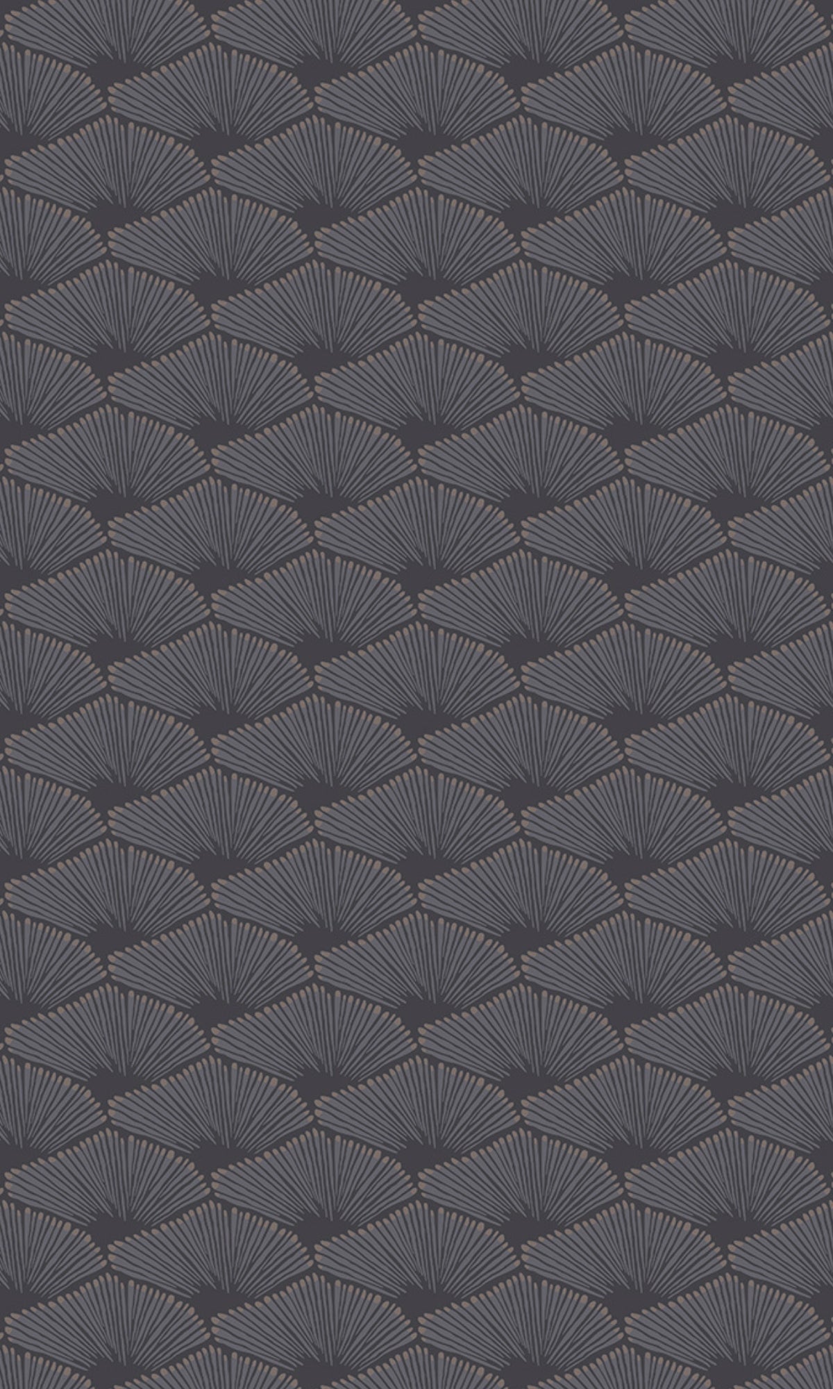 Dark Grey Minimalist Art Deco Fan Geometric Wallpaper R8123
