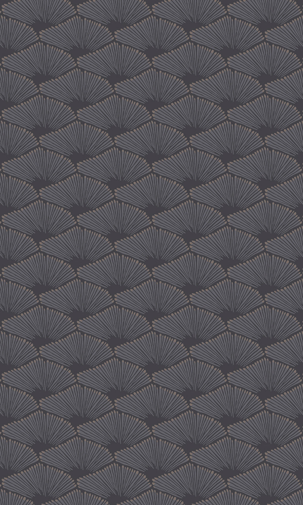 Dark Grey Minimalist Art Deco Fan Geometric Wallpaper R8123