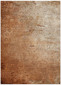 Dena Rust Concours Contemporary Living Room Machine Washable Rug