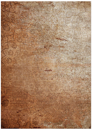 Dena Rust Concours Contemporary Living Room Machine Washable Rug