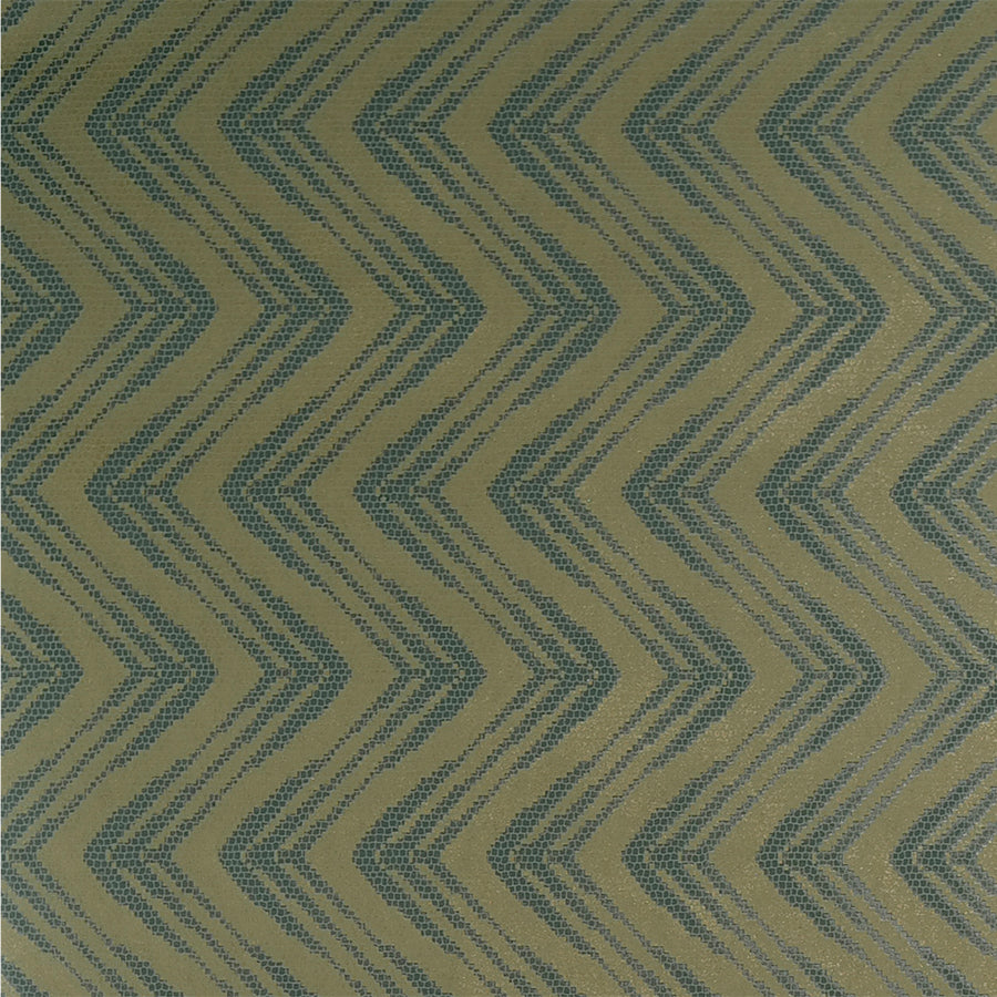 Geometric Contemporary Metallic Scale Olive Zig Zag Wallpaper R3847