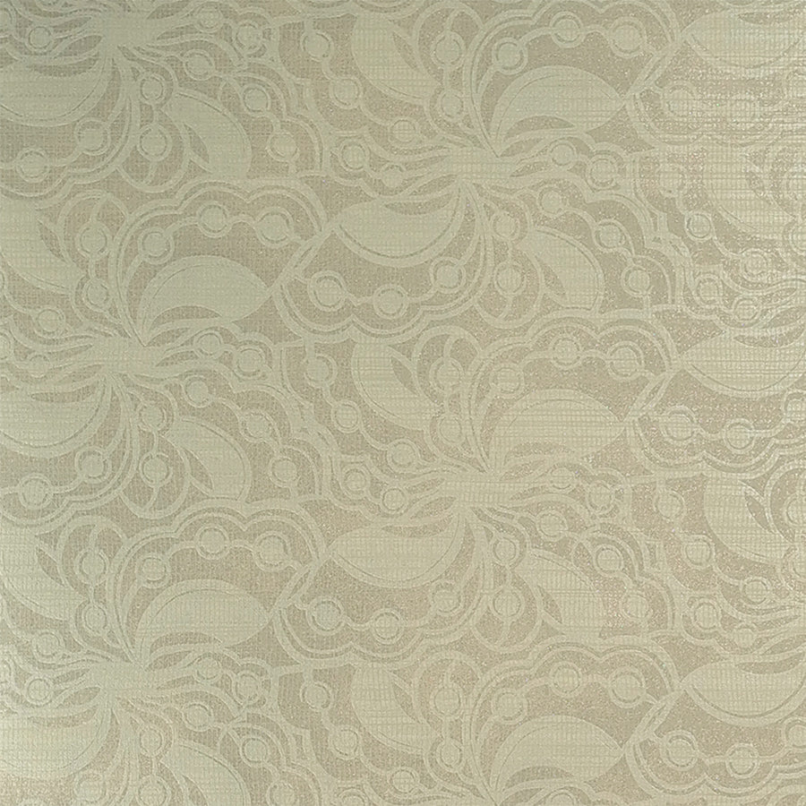 Metallic Beaded Floral Beige Wallpaper R3859