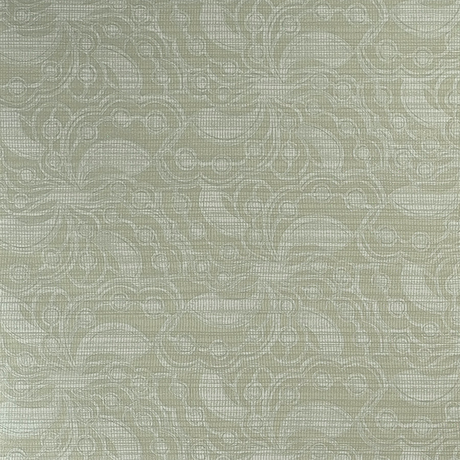 Metallic Beaded Floral Light Green Wallpaper R3861