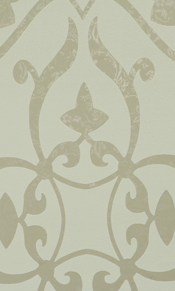 Elegant White Damask Wallpaper SR1561