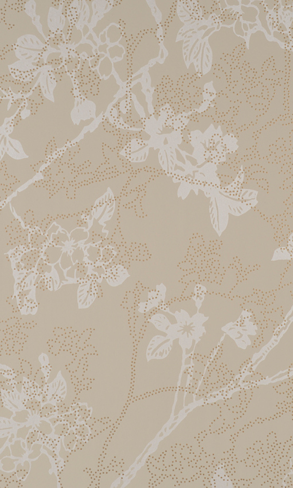 Enchanted Gold and White Floral Wallpaper SR1144