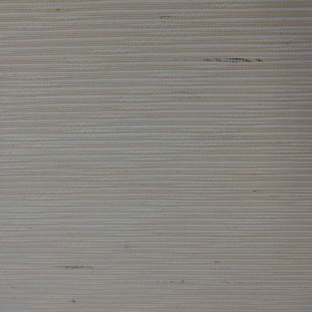 Striped Cotton White and Beige Grasscloth Wallpaper R4607
