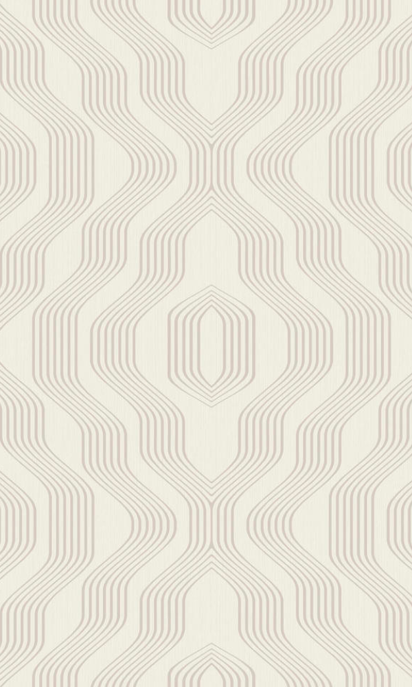 Geometric Modern Luxury Satin Cream Swerve Wallpaper R3758