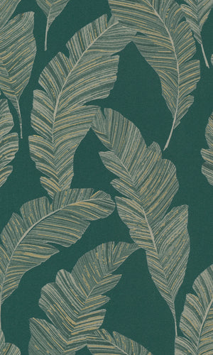 Green Sketched Leaves Botanical Wallpaper R8022