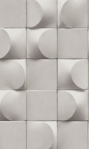 Grey 3D Blocks Geometric Wallpaper R8074