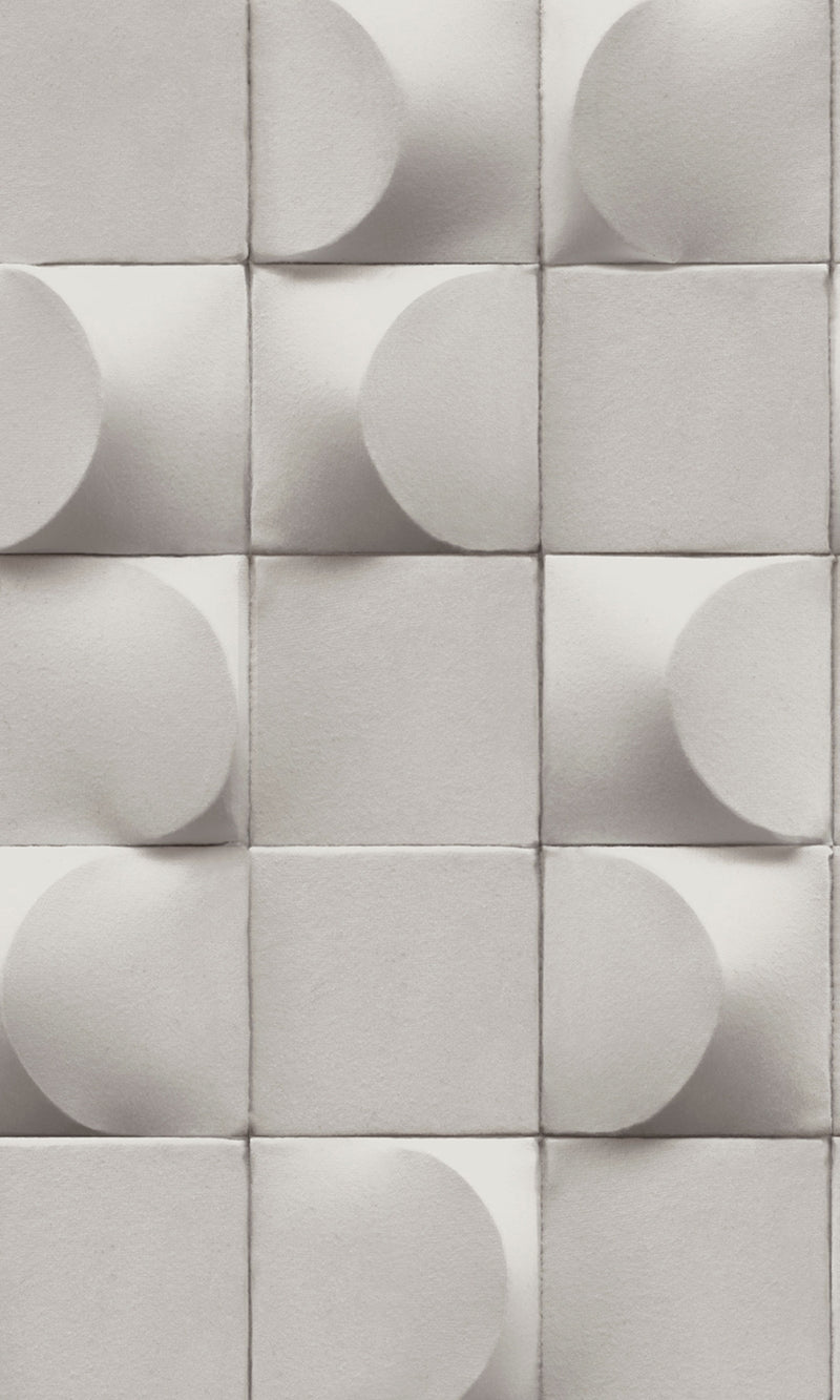 Grey 3D Blocks Geometric Wallpaper R8074