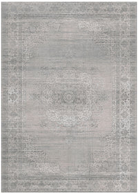 Grey Floral Garden Design Traditional Machine Washable Rug