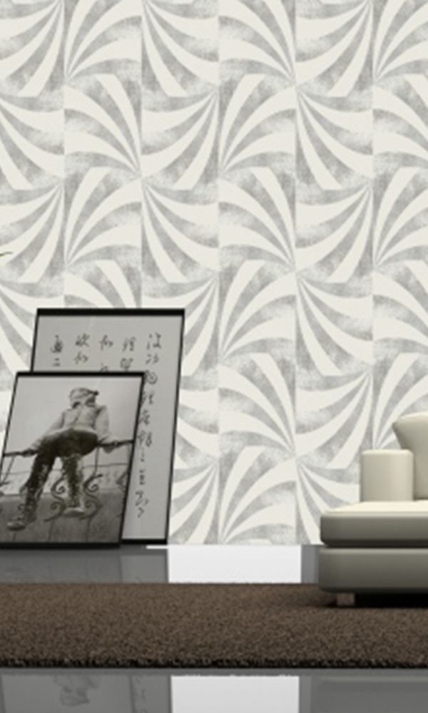 Grey Geometric Textured Wallpaper SR1706