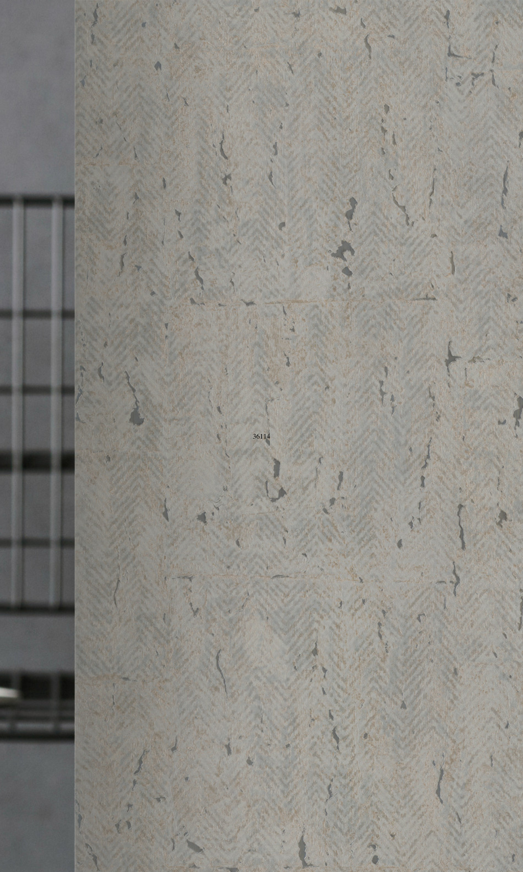 Grey Herringbone Faux Effect Commercial Wallpaper C7405