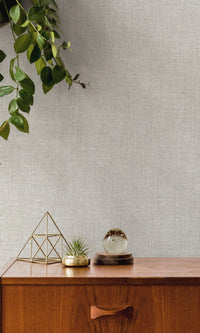 Grey Plain Textured Metallic Wallpaper R7681