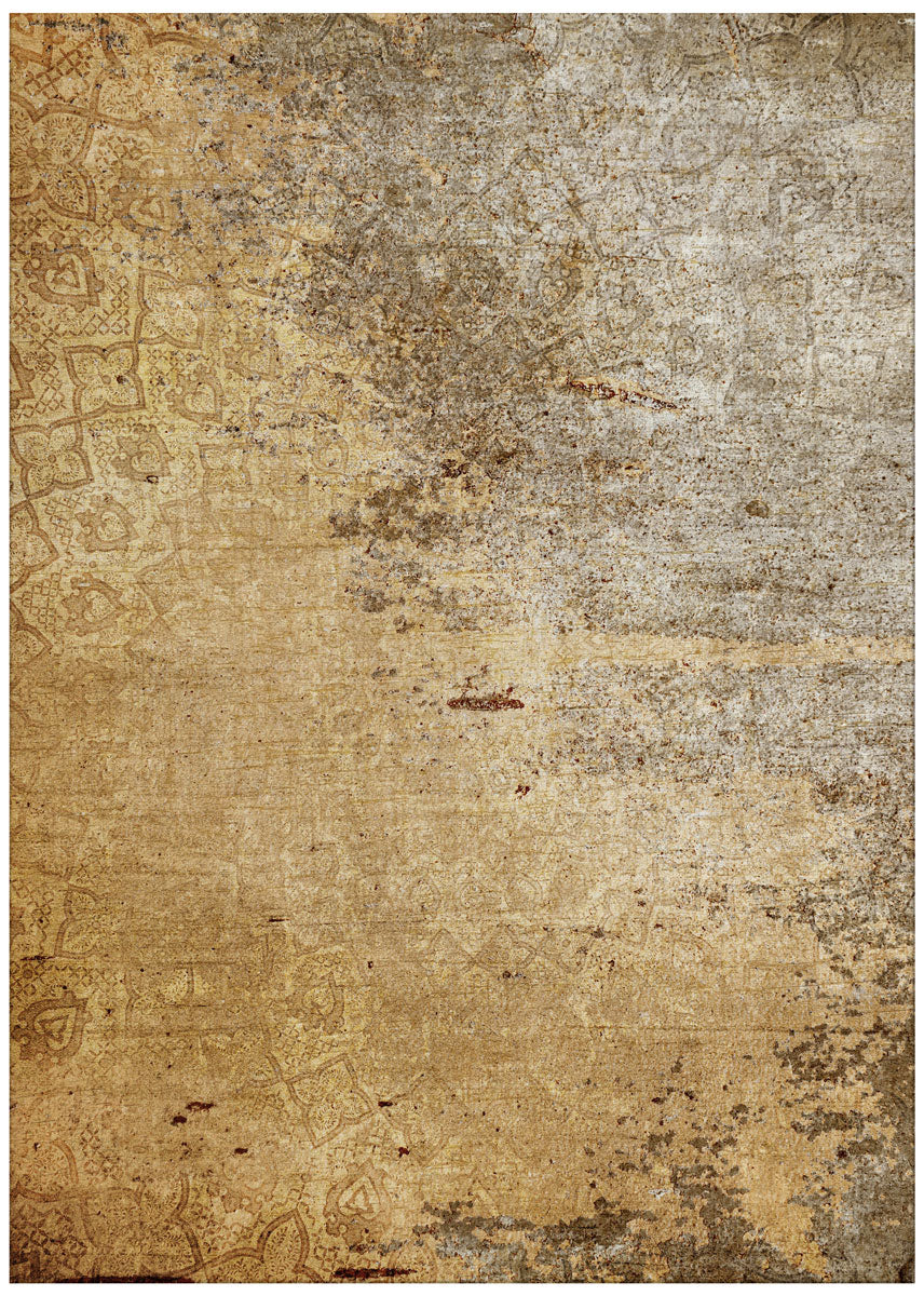 Hazaran Gold Concours Contemporary Living Room Machine Washable Rug