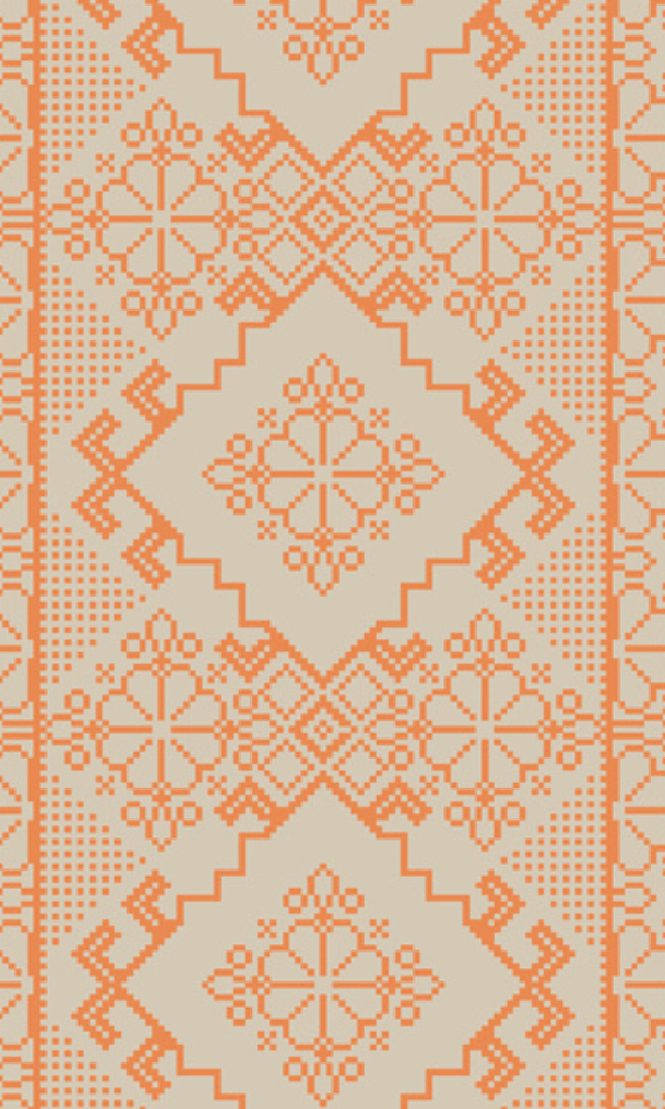 Homey Orange Geometric Wallpaper SR1032