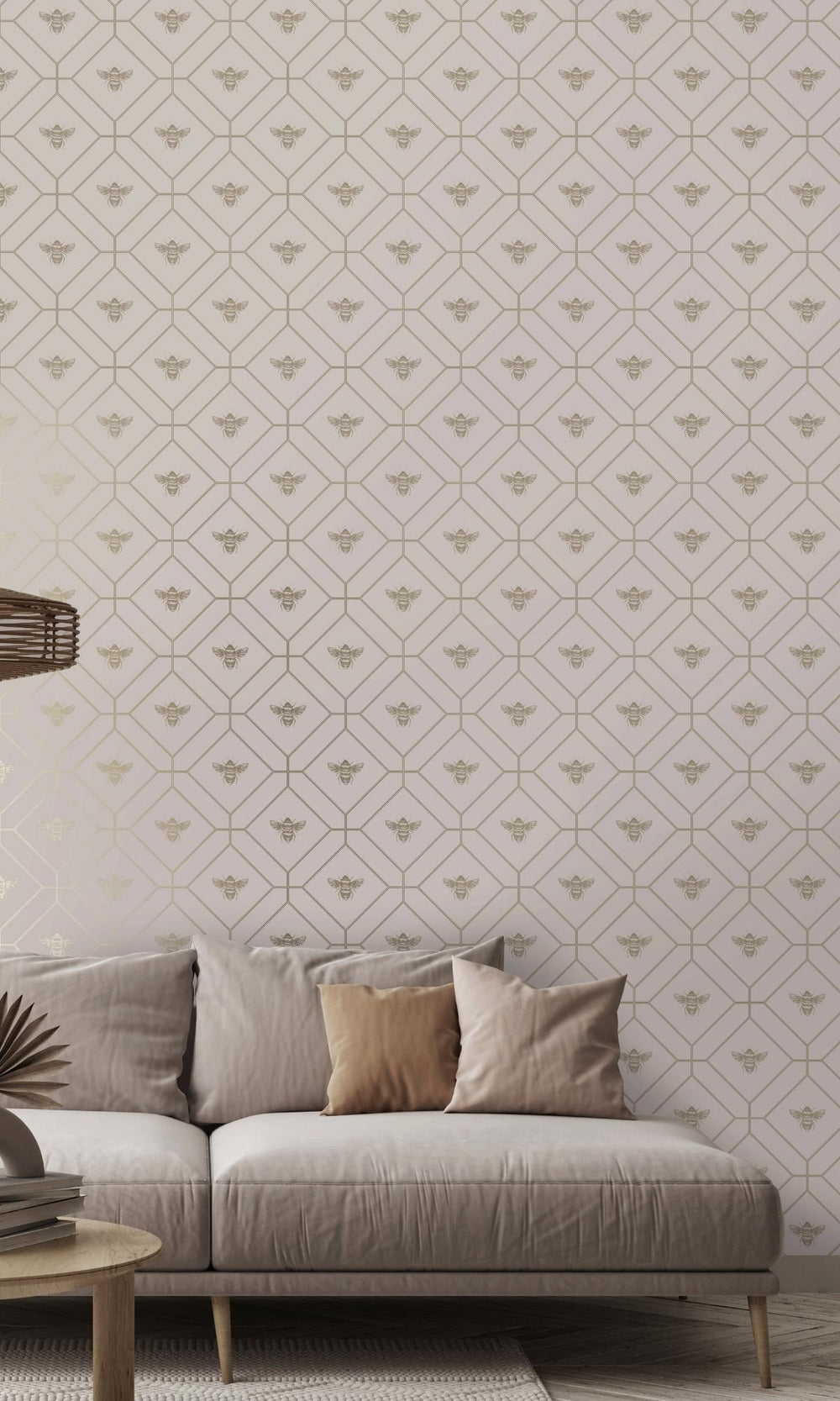 Pink Honey Comb in Geometric Design Wallpaper R7658