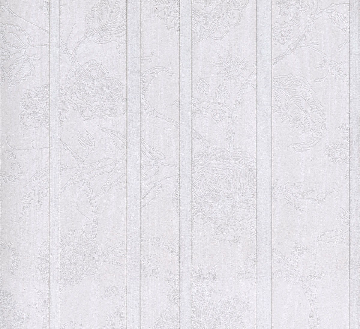 Faux Finish Floral Stripes Through Nature White And Grey R4501
