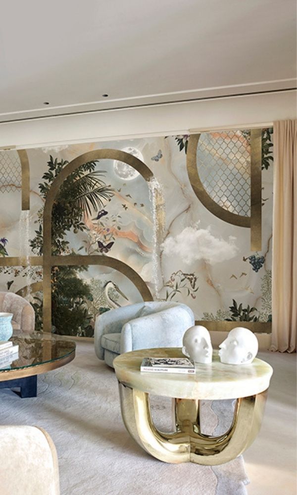 Classic Green Leaves Tropical Paradise Wall Mural M1028