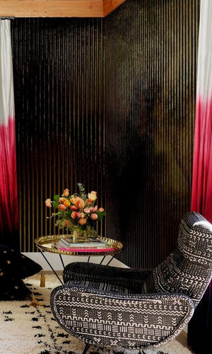 Metallic Gold Stripe Wallpaper Mural M1031-Sample