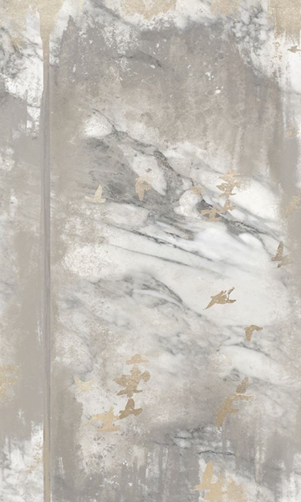 Grey & Gold Metallic Marble Wallpaper Mural M1034