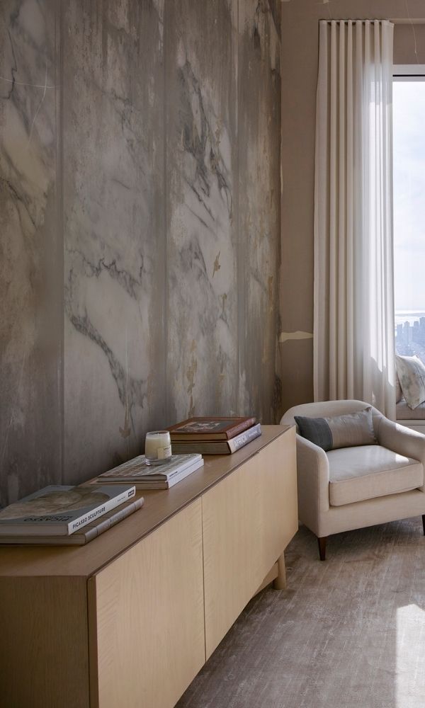 Grey & Gold Metallic Marble Wall Mural M1034