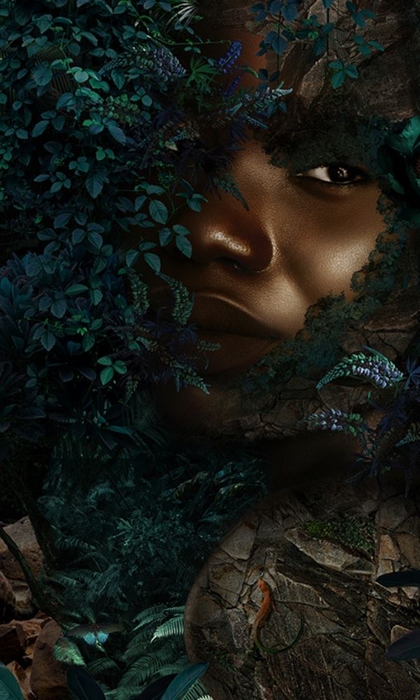 Blue Green Forest Queen Wall Mural M1037