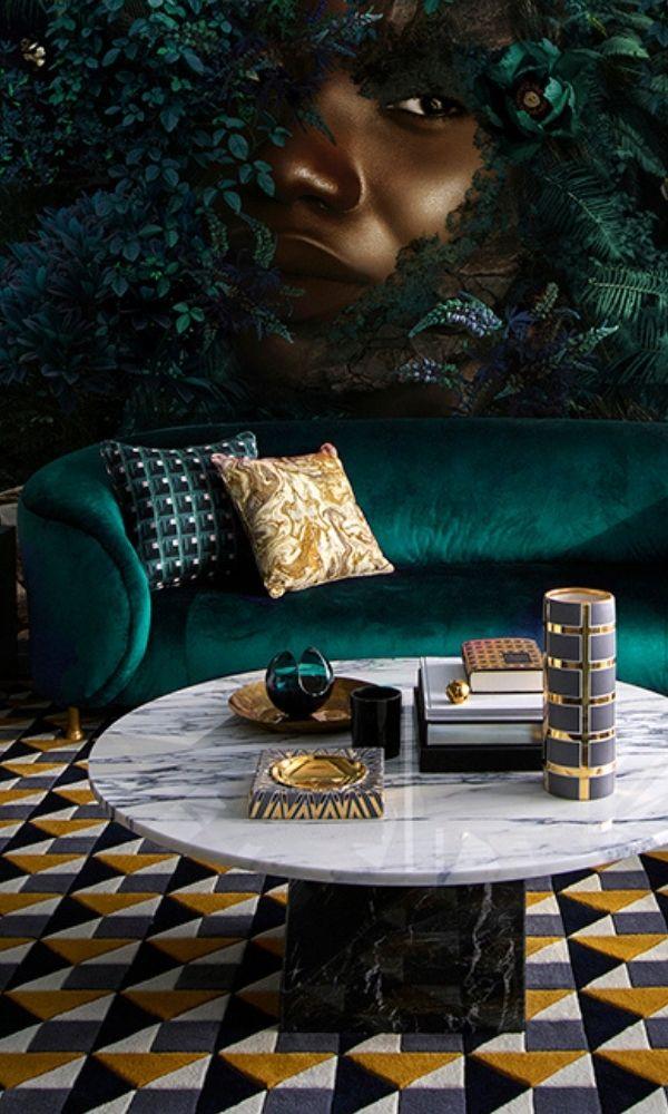 Blue Green Forest Queen Wall Mural M1037 Sample