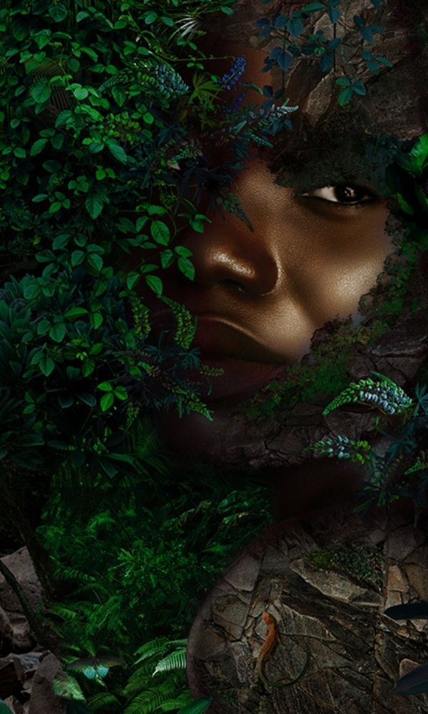 Green African Forest Queen Wallpaper Mural M1039