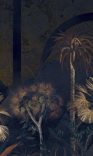 Tropical Paradise at Midnight Wallpaper Mural M1051-Sample