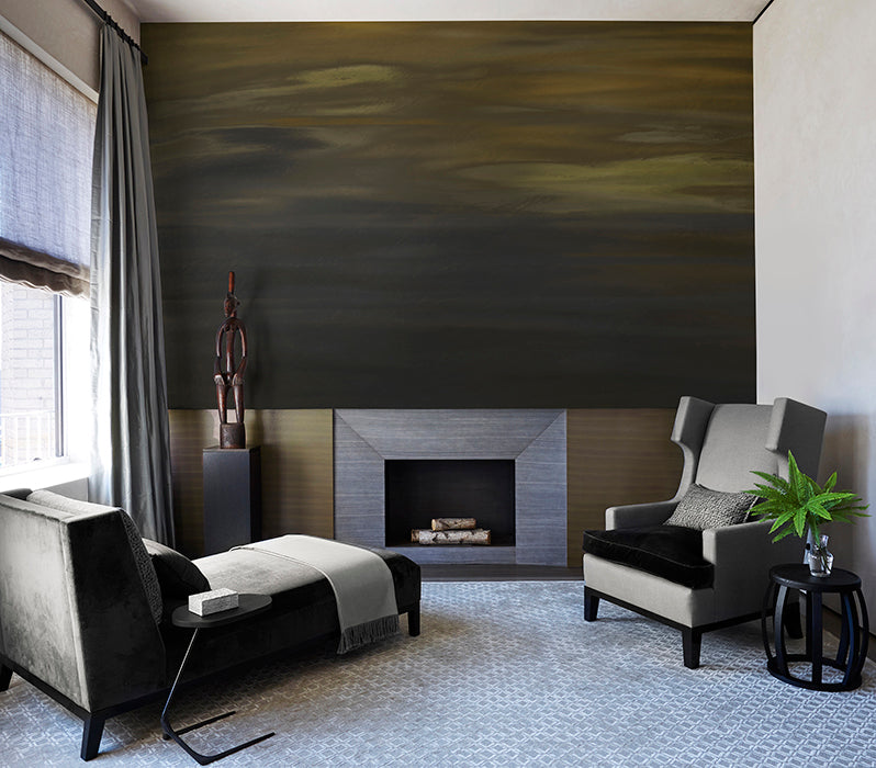 Black and Gold Into the Sky Wall Mural M1061