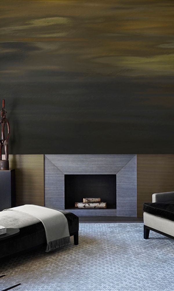 Black and Gold Into the Sky Wall Mural M1061
