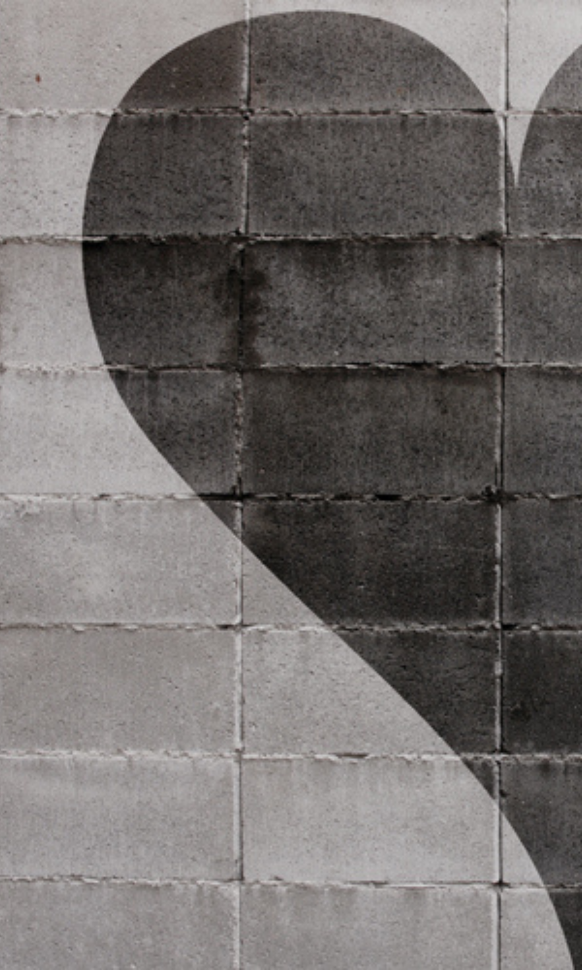 Black & White Brick Heart Digital Wallpaper M9213