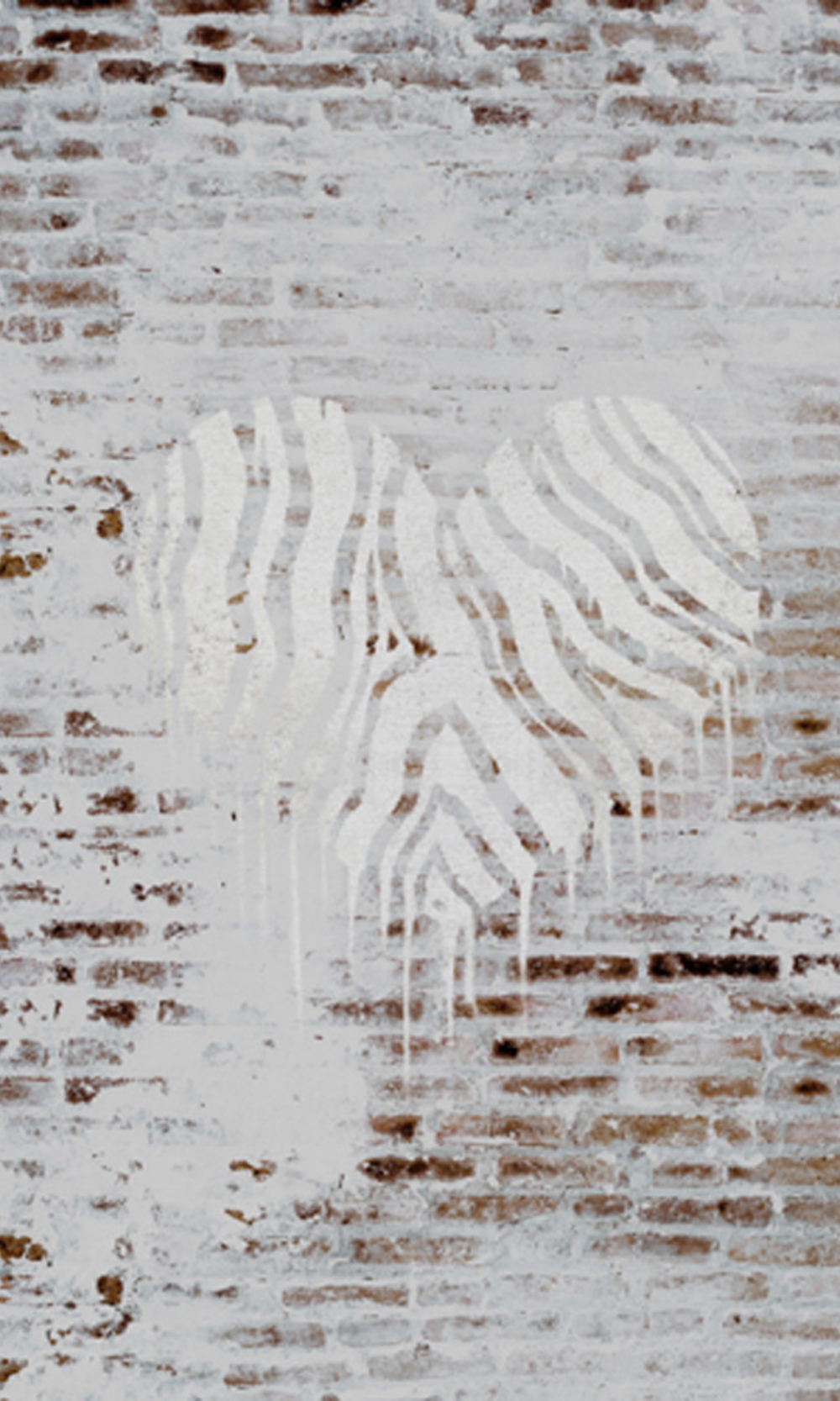 Faded Tan Brick Heart Wall Mural M9240