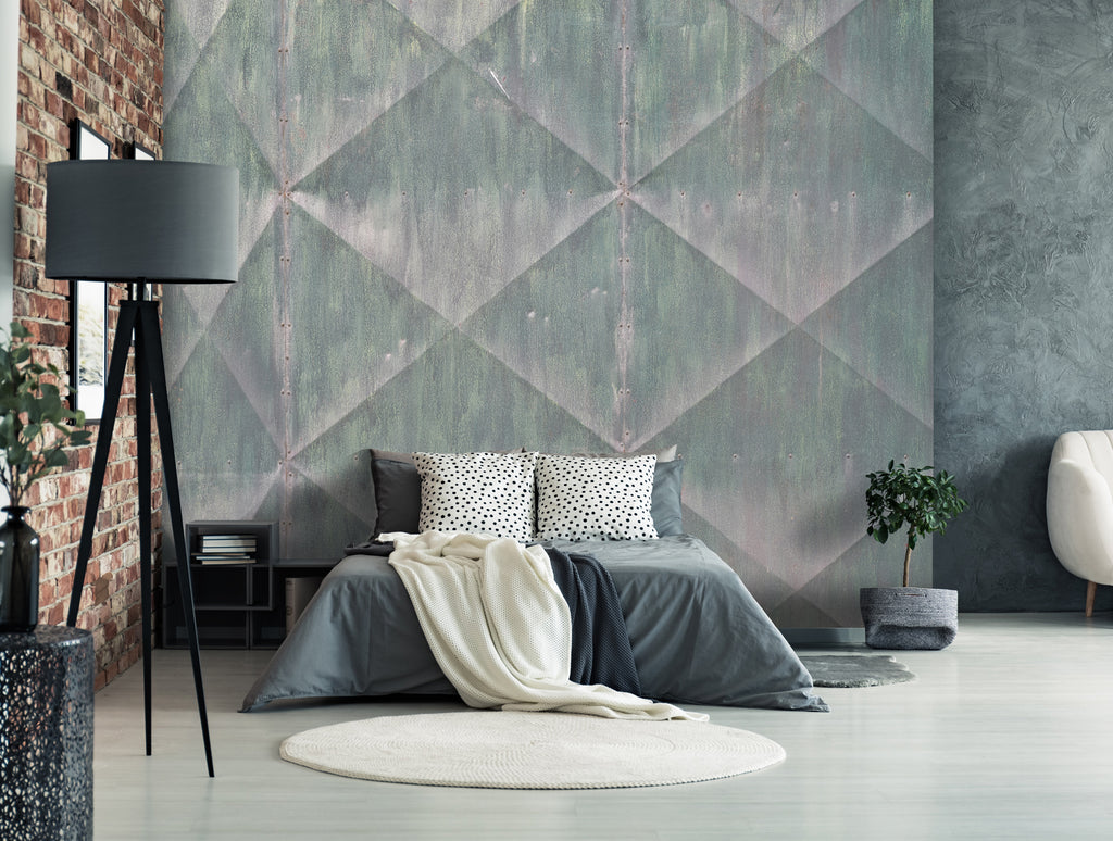 Multi-Color Rusty Geometric Mural M9967