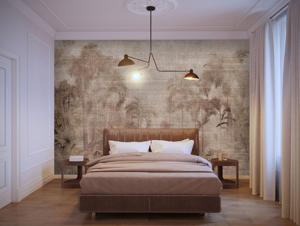 Brown Tropical Forest Trees Wallpaper Mural M9972