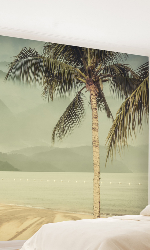 Green Coconut Trees on the Shore Wallpaper Mural M9982-Sample