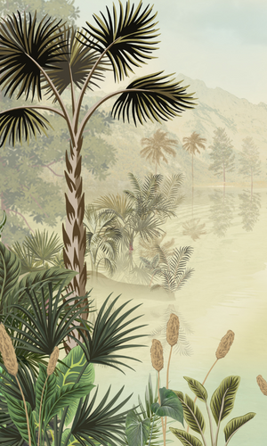 Green Mountain Tropical Paradise Wallpaper Mural M9987