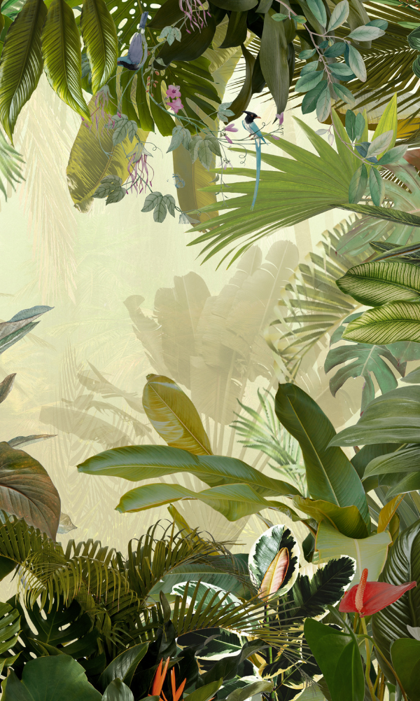 Green Tropical Serene View Wall Mural M9989