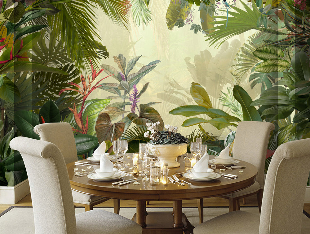 Green Tropical Serene View Wall Mural M9989