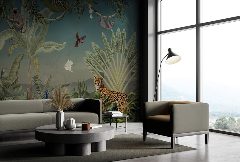 Jungle Inspired View Wallpaper Mural M9993
