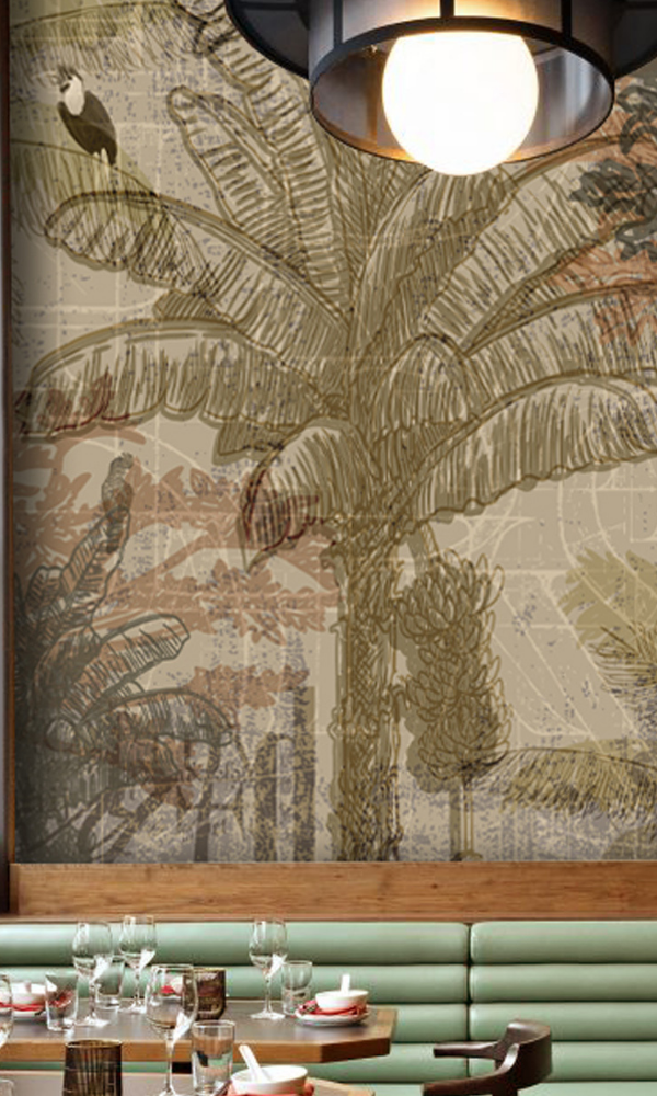 Trees in the Map Wall Mural M9994