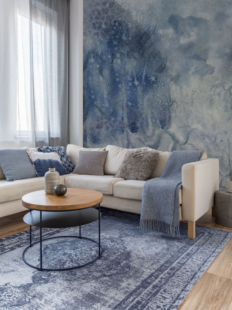 Blue Winter Marble Mural Wallpaper M1127